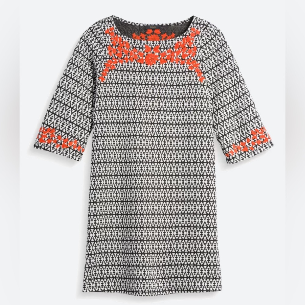 THML embroidered jacquard graphic mini dress
